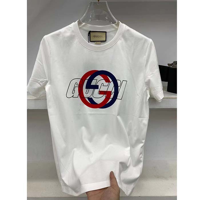 Gucci Women GG Cotton Jersey Printed T-Shirt Crewneck Short Sleeves