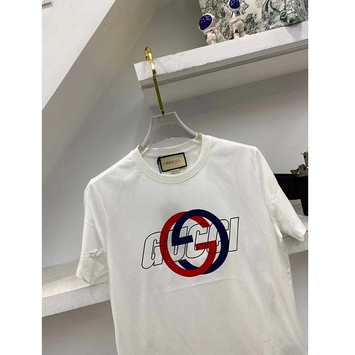 Gucci Women GG Cotton Jersey Printed T-Shirt Crewneck Short Sleeves