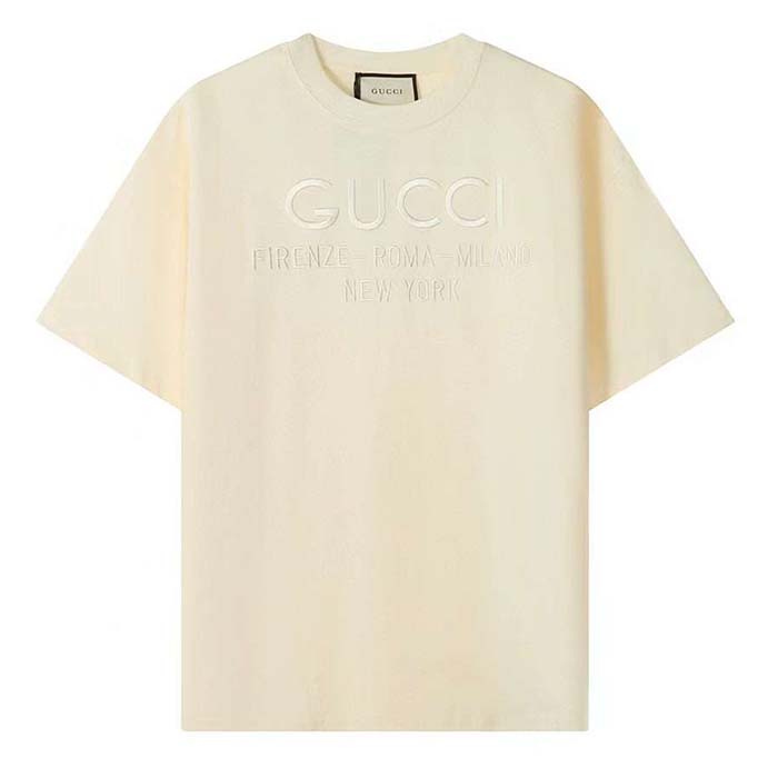 Gucci Men GG Cotton Jersey T-Shirt Crewneck Short Sleeves Oversize Fit