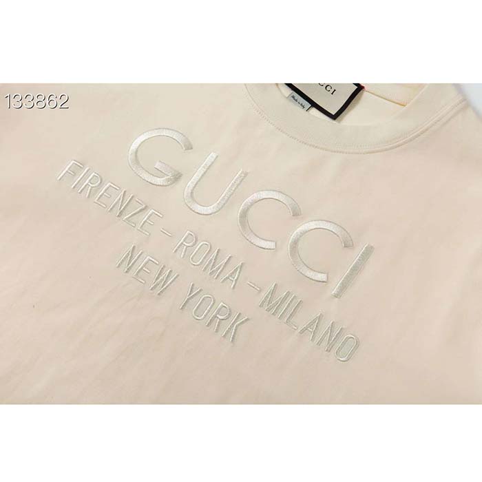 Gucci Men GG Cotton Jersey T-Shirt Crewneck Short Sleeves Oversize Fit