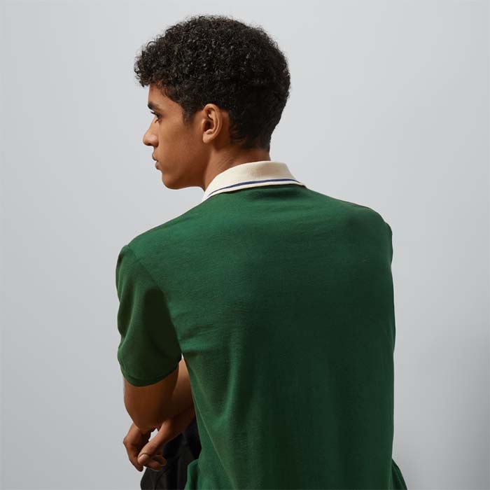 Gucci Men GG Cotton Polo Interlocking G Green Short Sleeves Chest Pocket