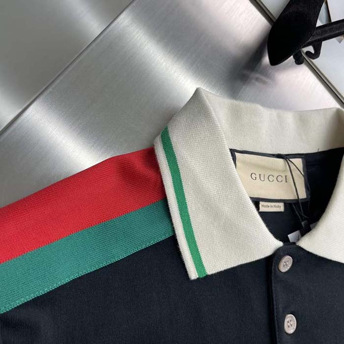 Gucci Women GG Cotton Polo Interlocking G Short Sleeves Chest Pocket