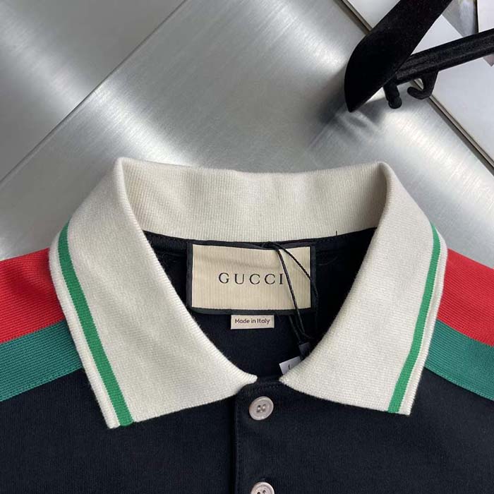 Gucci Women GG Cotton Polo Interlocking G Short Sleeves Chest Pocket