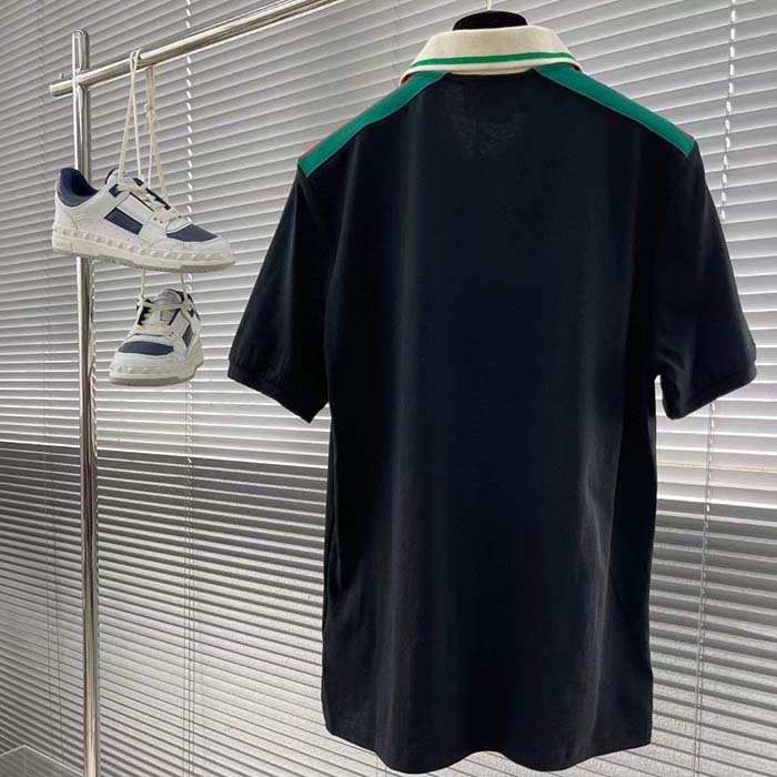 Gucci Women GG Cotton Polo Interlocking G Short Sleeves Chest Pocket
