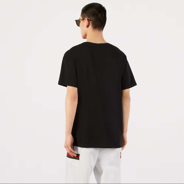Gucci Men GG Oversize T-Shirt Interlocking G Black Cotton Jersey