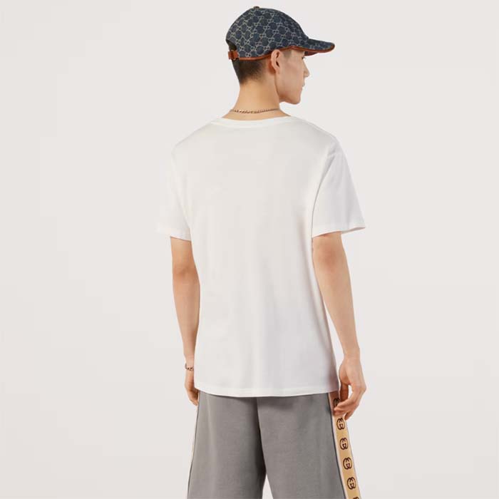 Gucci Men GG Oversize T-Shirt Interlocking G Off-White Cotton Jersey