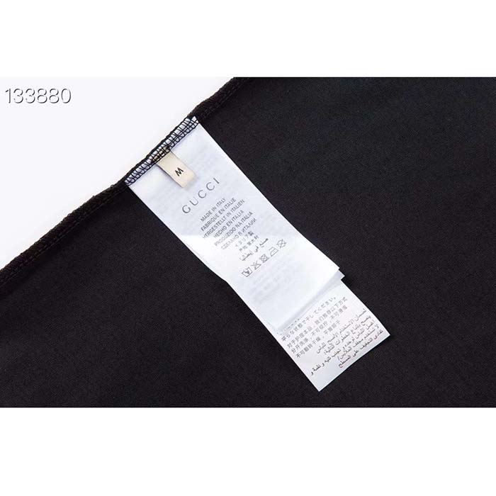 Gucci Men GG T-Shirt Gucci Blade Print Black Cotton Jersey Crewneck