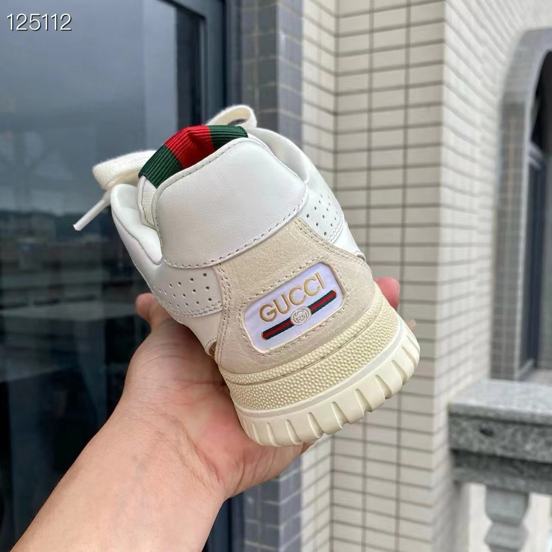 Gucci Unisex GG Re-Web Sneaker Script Beige Interlocking G Low Heel
