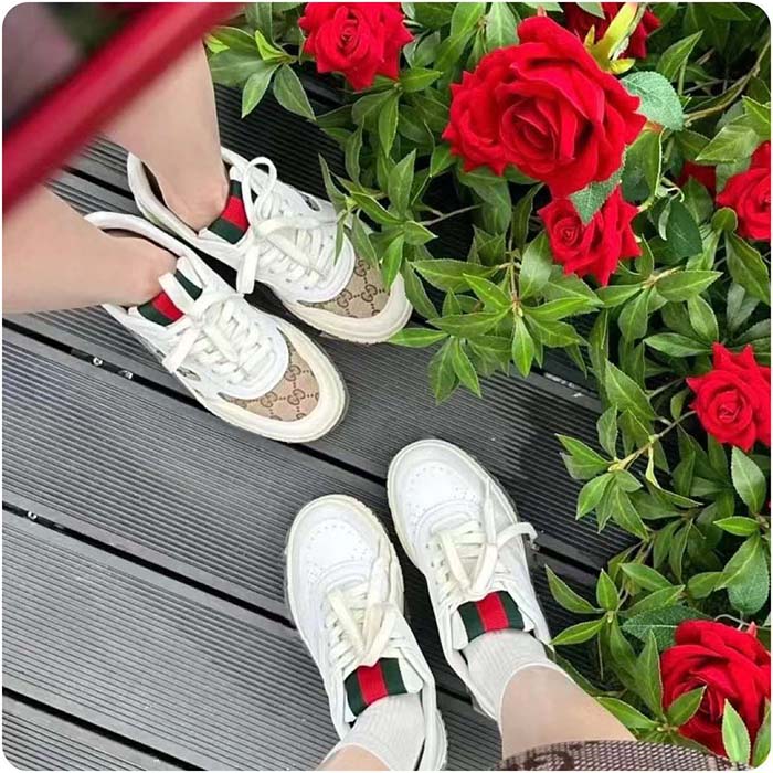 Gucci Unisex GG Re-Web Sneaker Script Interlocking G Low Heel