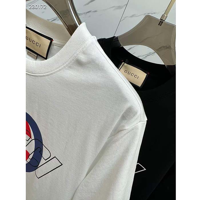Gucci Women GG Cotton Jersey Printed T-Shirt Crewneck Short Sleeves