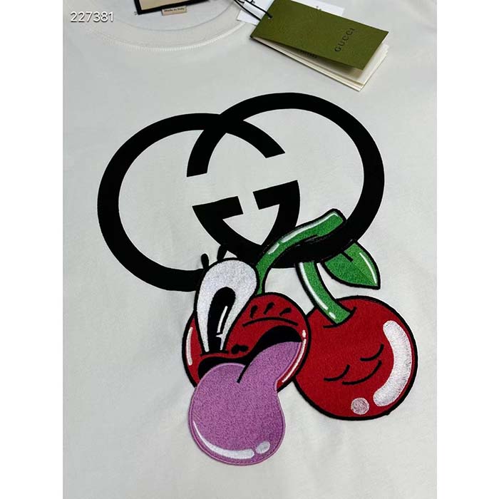 Gucci Men GG Cotton Jersey Printed T-Shirt Crewneck Short Sleeves