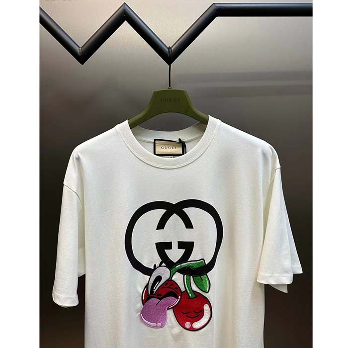 Gucci Men GG Cotton Jersey Printed T-Shirt Crewneck Short Sleeves