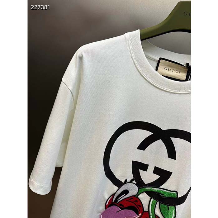 Gucci Men GG Cotton Jersey Printed T-Shirt Crewneck Short Sleeves