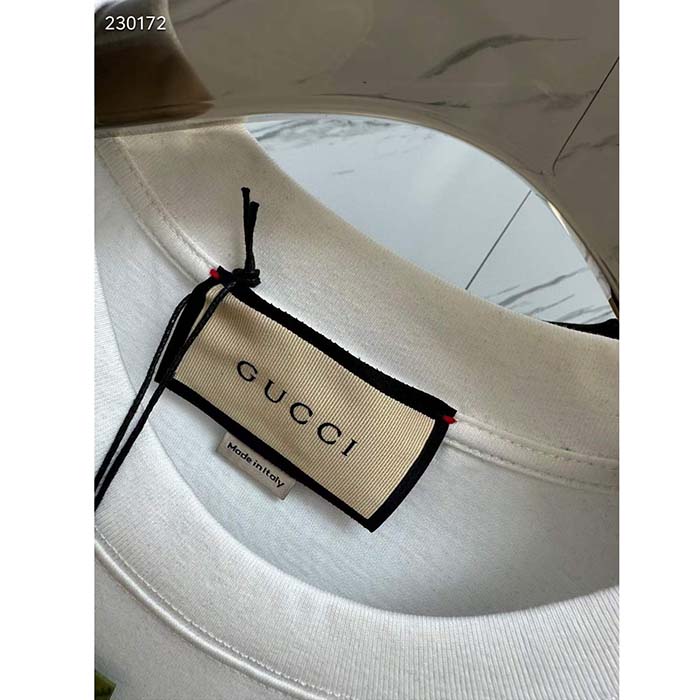 Gucci Women GG Cotton Jersey Printed T-Shirt Crewneck Short Sleeves