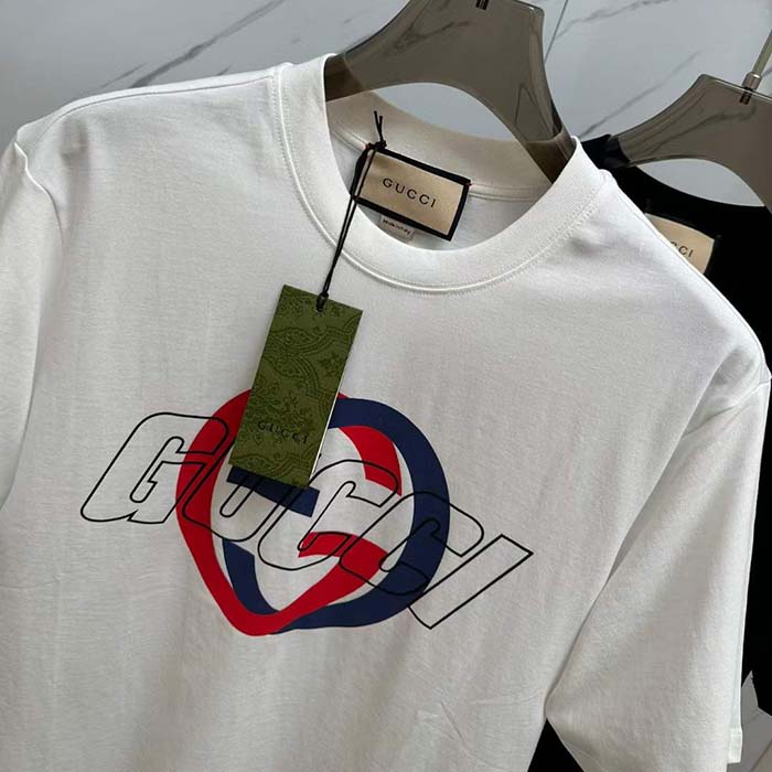 Gucci Women GG Cotton Jersey Printed T-Shirt Crewneck Short Sleeves