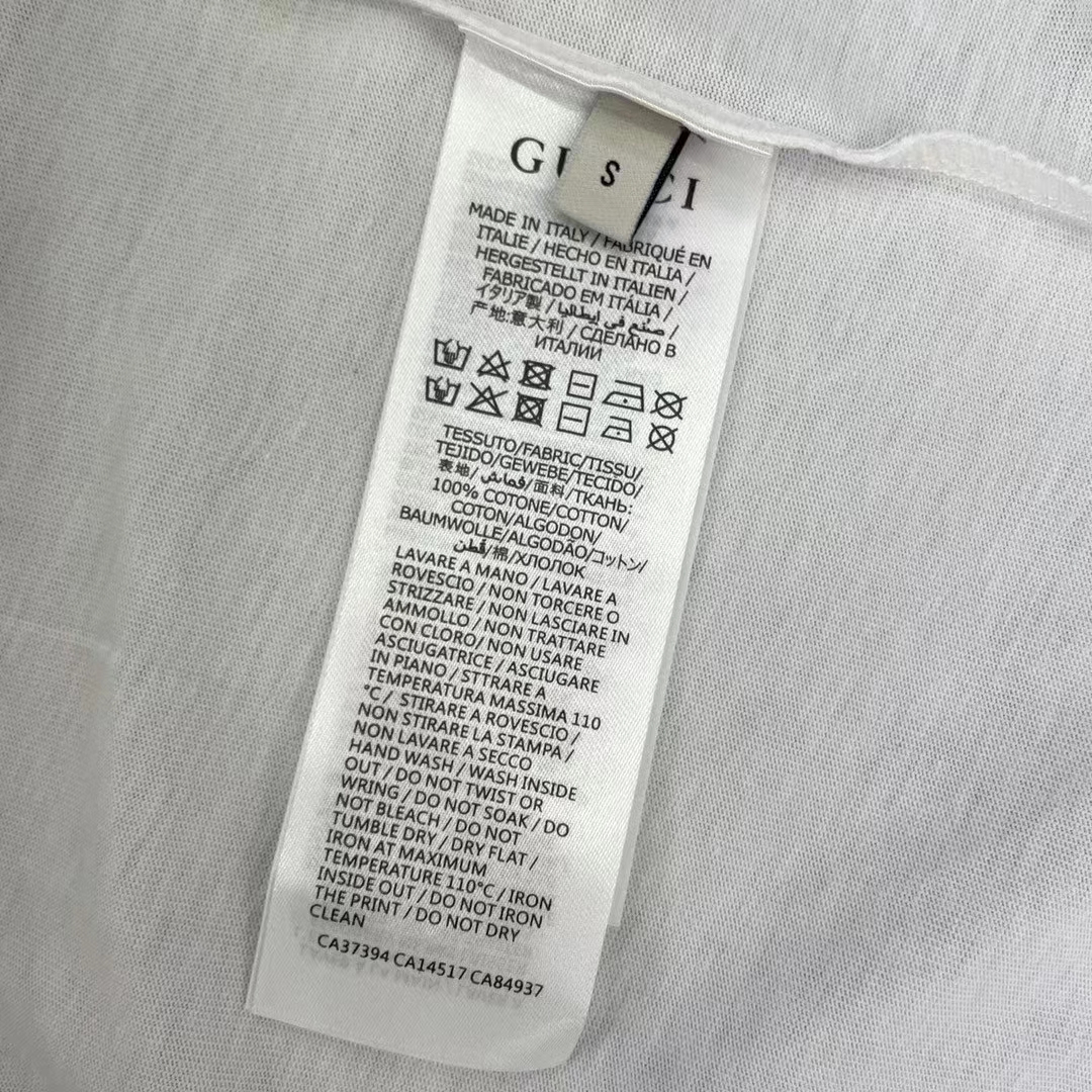 Gucci Women GG Cotton Jersey Printed T-Shirt White Crewneck Short Sleeves