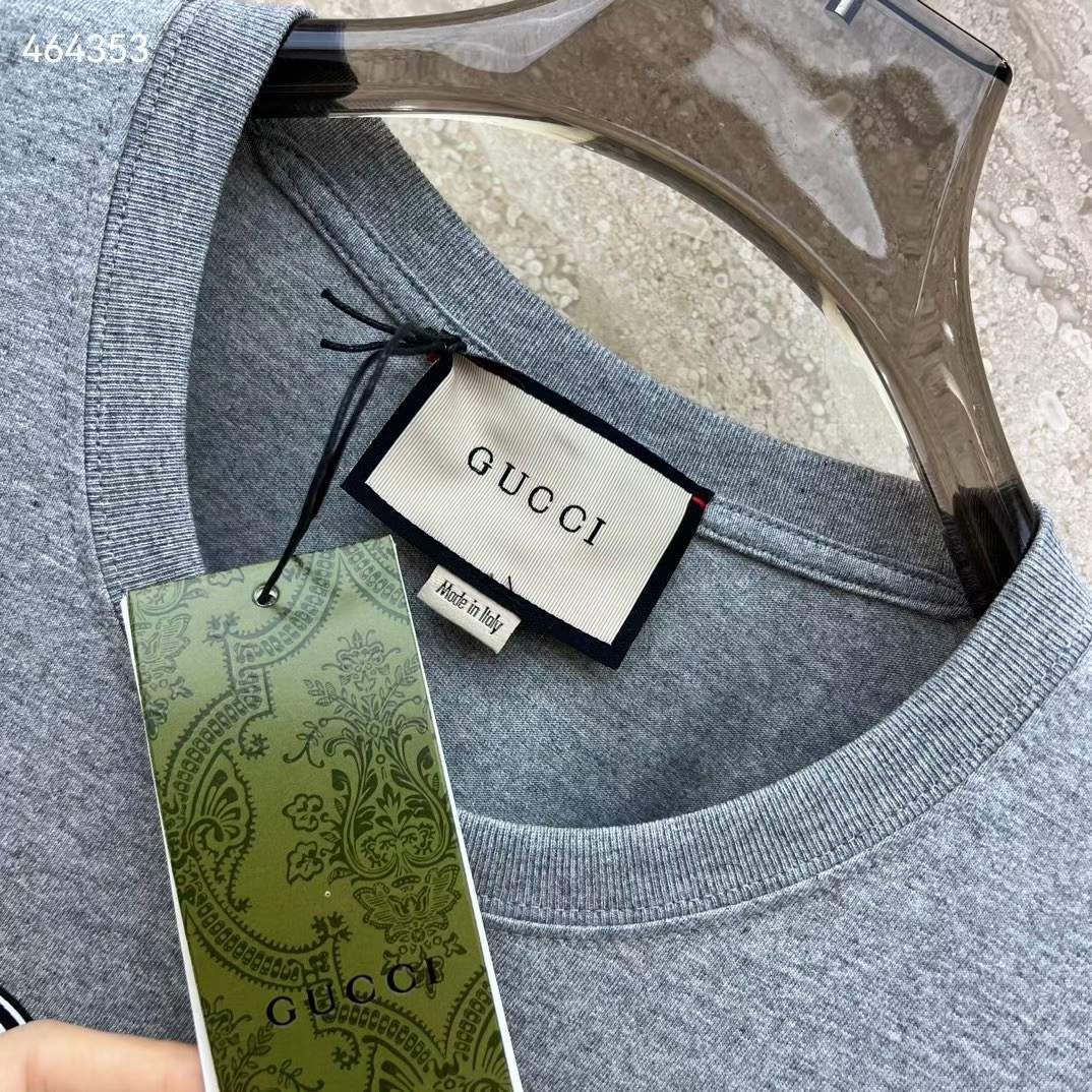 Gucci Women GG Cotton Jersey T-Shirt Gucci Print Crewneck Short Sleeves