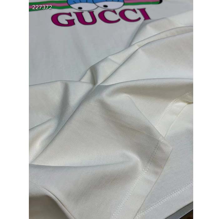 Gucci Men GG Cotton Jersey T-Shirt Print White Crewneck Short Sleeves