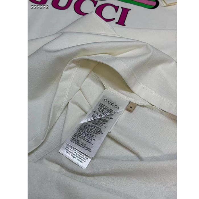 Gucci Men GG Cotton Jersey T-Shirt Print White Crewneck Short Sleeves