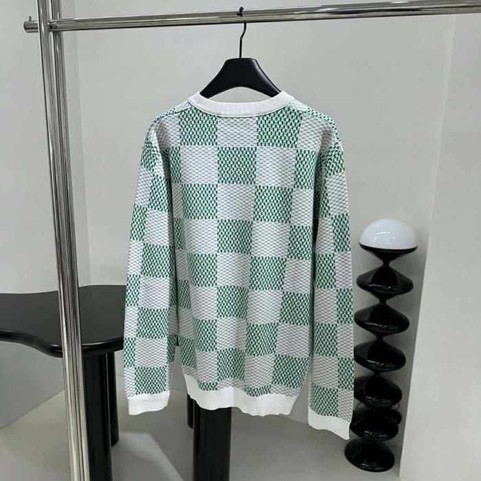 Louis Vuitton LV Women Damier Cotton Sweatshirt Classic Fit Green 1AFJHG