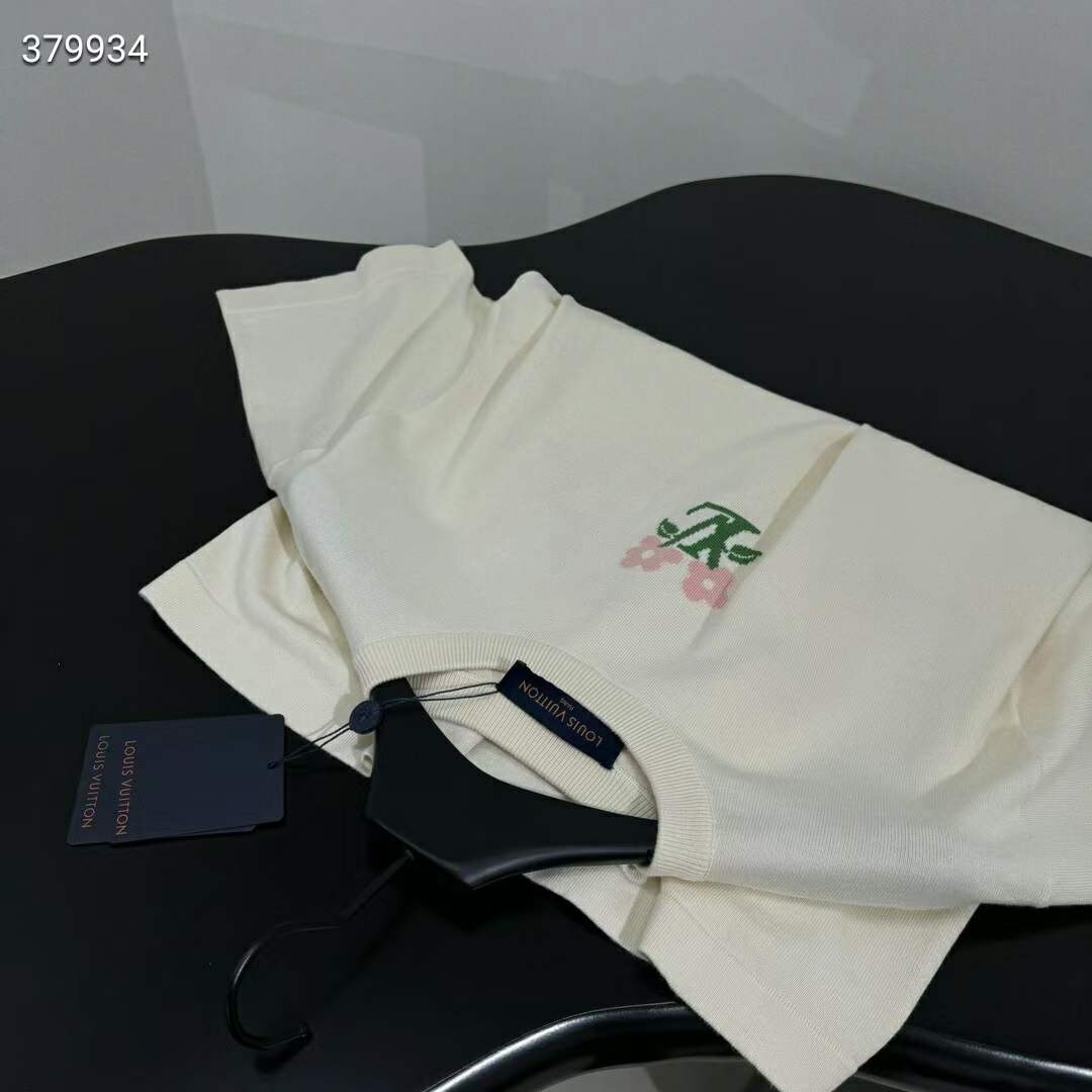 Louis Vuitton LV Women Short-Sleeved Cotton Knitted Crewneck Regular Fit 1AFRDI