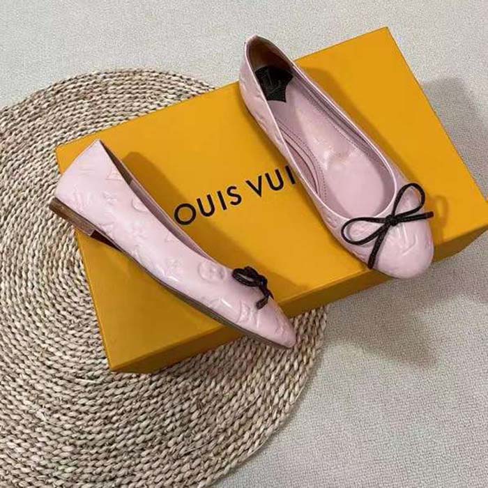 Louis Vuitton LV Women Nina Flat Ballerina Pink Monogram Calf Leather 1ABHDF