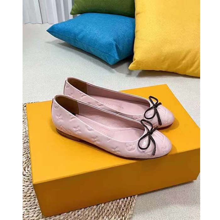 Louis Vuitton LV Women Nina Flat Ballerina Pink Monogram Calf Leather 1ABHDF