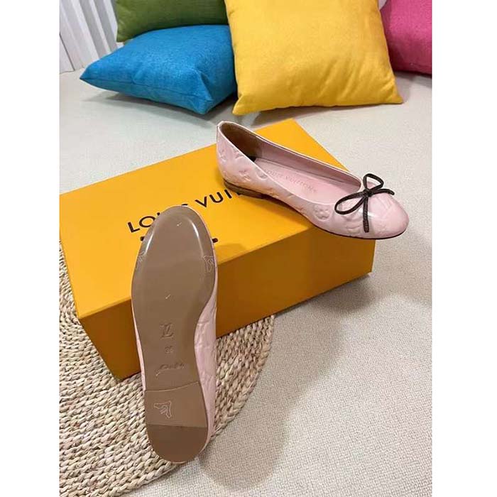 Louis Vuitton LV Women Nina Flat Ballerina Pink Monogram Calf Leather 1ABHDF