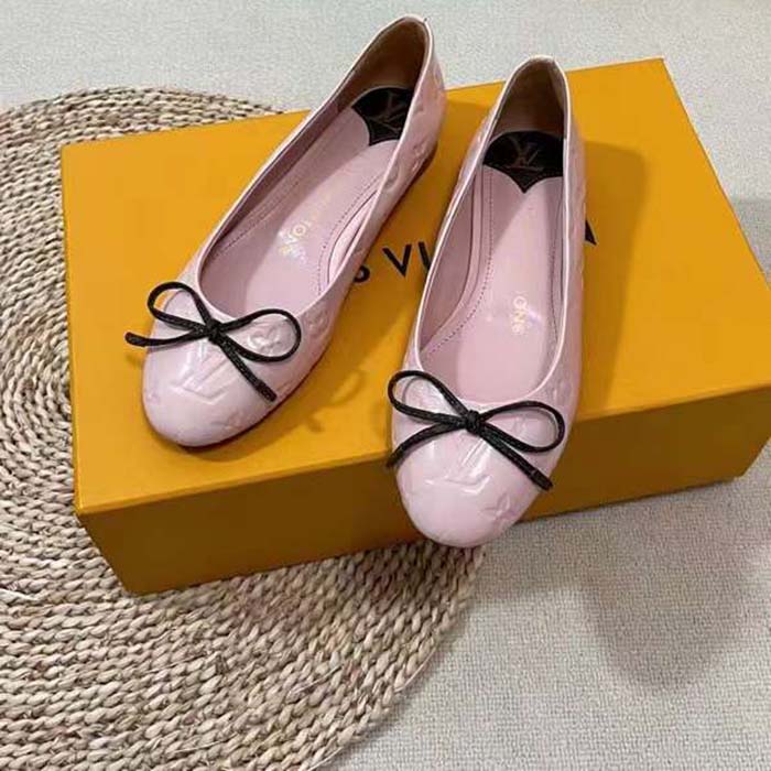 Louis Vuitton LV Women Nina Flat Ballerina Pink Monogram Calf Leather 1ABHDF