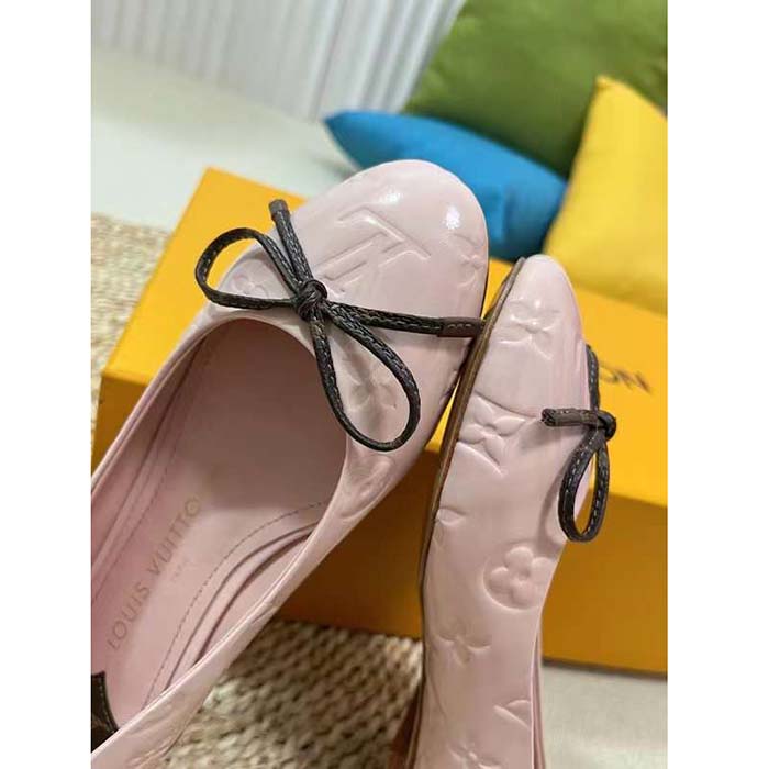 Louis Vuitton LV Women Nina Flat Ballerina Pink Monogram Calf Leather 1ABHDF