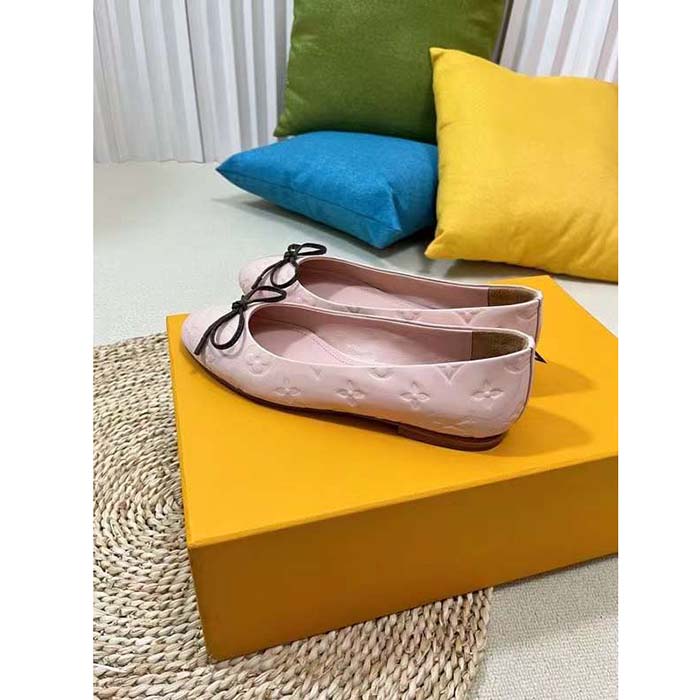 Louis Vuitton LV Women Nina Flat Ballerina Pink Monogram Calf Leather 1ABHDF