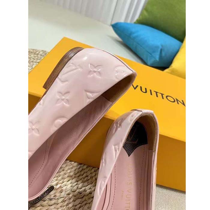 Louis Vuitton LV Women Nina Flat Ballerina Pink Monogram Calf Leather 1ABHDF