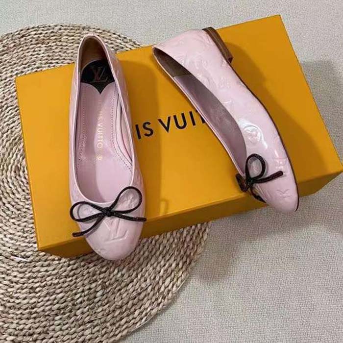 Louis Vuitton LV Women Nina Flat Ballerina Pink Monogram Calf Leather 1ABHDF