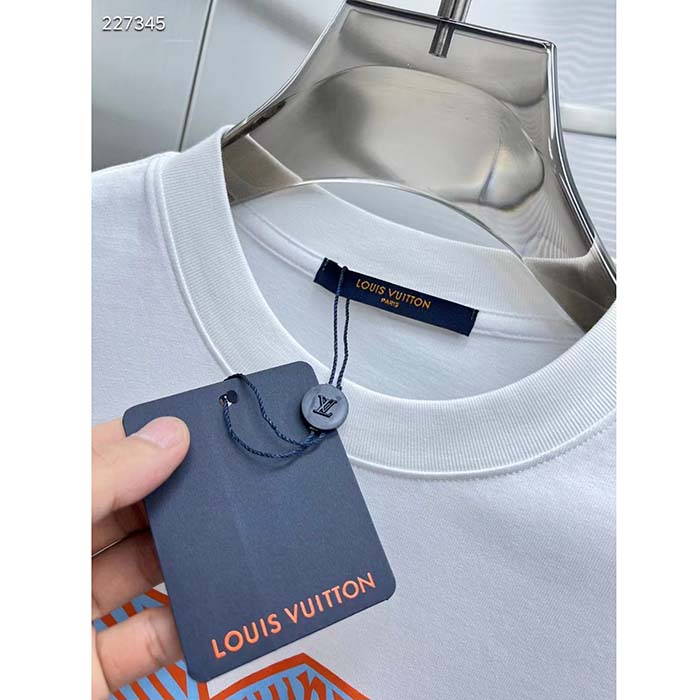 Louis Vuitton Women LV Short-Sleeved Cotton Crewneck White Cotton 1ABJ8F
