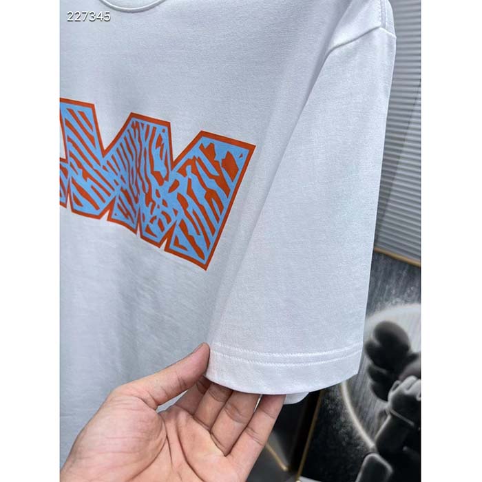 Louis Vuitton Women LV Short-Sleeved Cotton Crewneck White Cotton 1ABJ8F