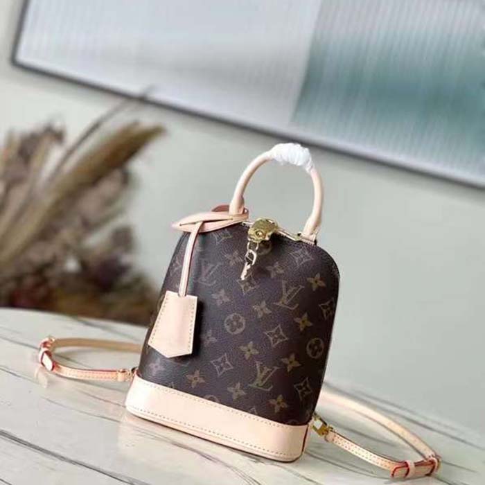 Louis Vuitton Unisex Alma Backpack Monogram Coated Canvas Cowhide Leather M47132