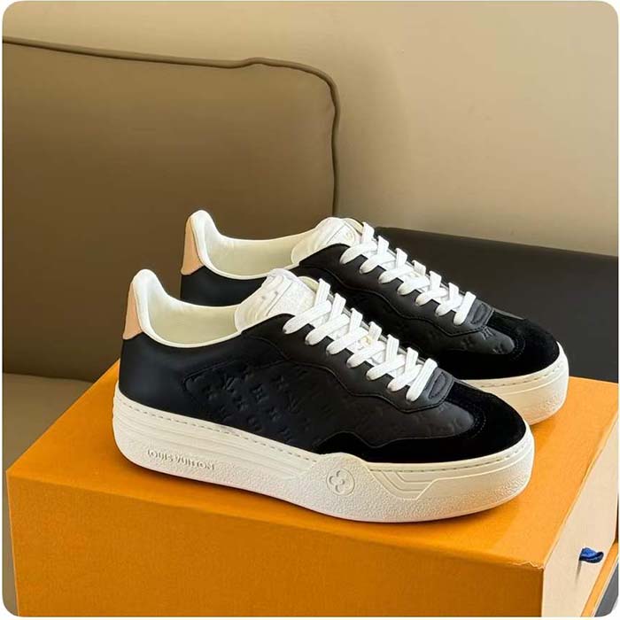 Louis Vuitton Unisex LV Groovy Platform Sneaker Black Monogram Calf Leather 1ACHH0