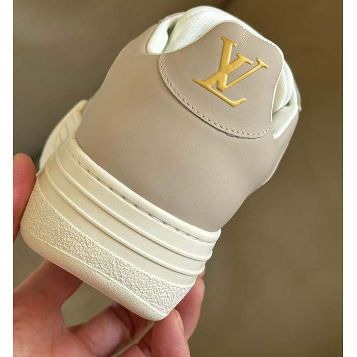 Louis Vuitton Unisex LV Groovy Sneaker Beige Patent Monogram Canvas 1ACSVV