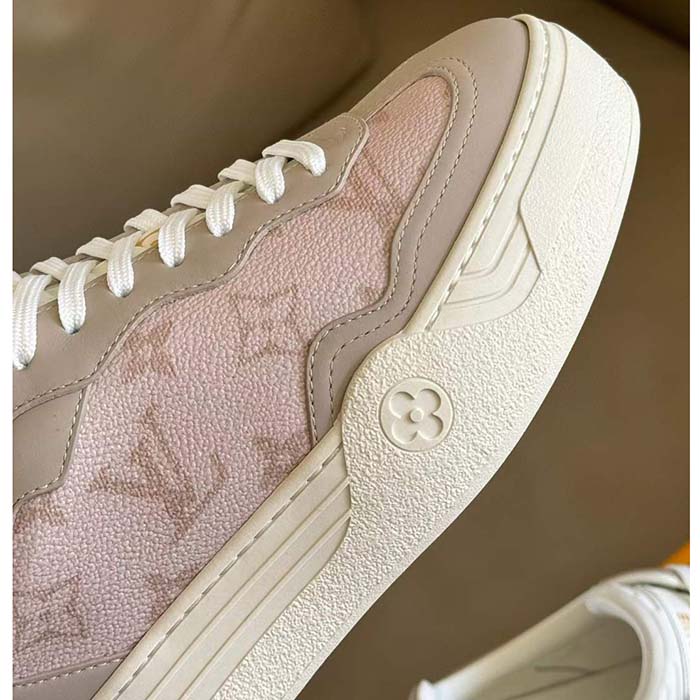 Louis Vuitton Unisex LV Groovy Sneaker Beige Patent Monogram Canvas 1ACSVV