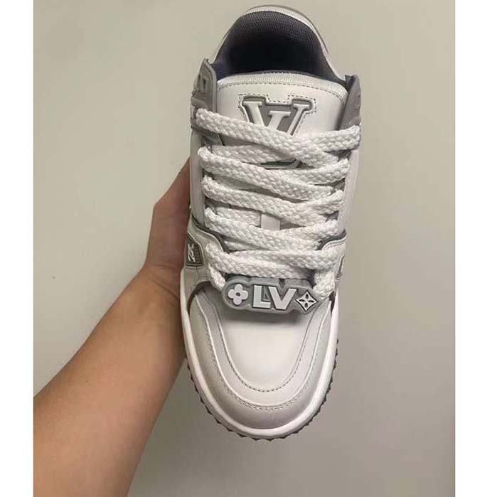 Louis Vuitton Unisex LV Trainer Maxi Sneaker Gray Calf Leather 1ACRJZ