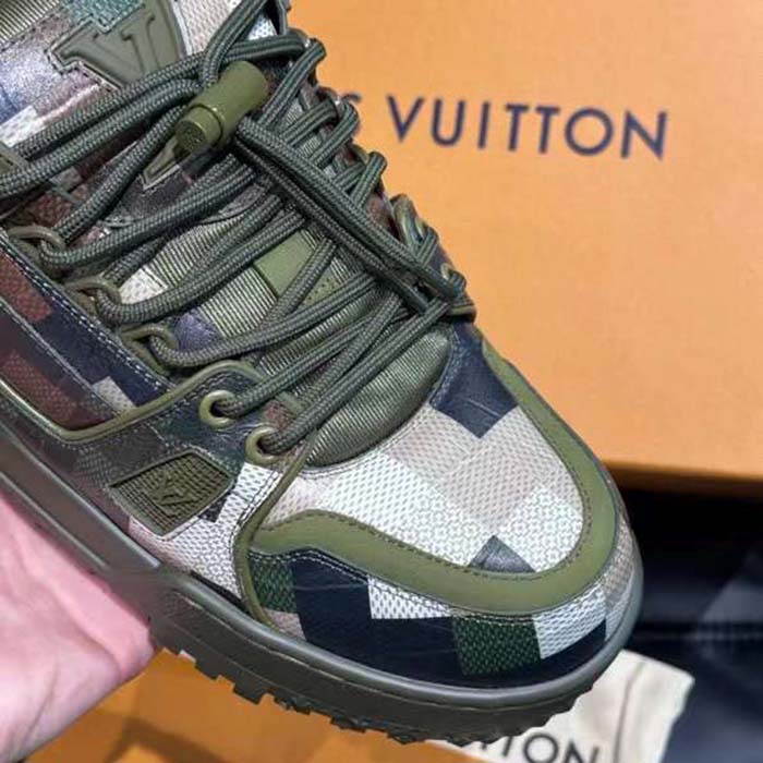 Louis Vuitton Unisex LV Trainer Maxi Sneaker Khaki Green Calf Leather 1ACNCZ