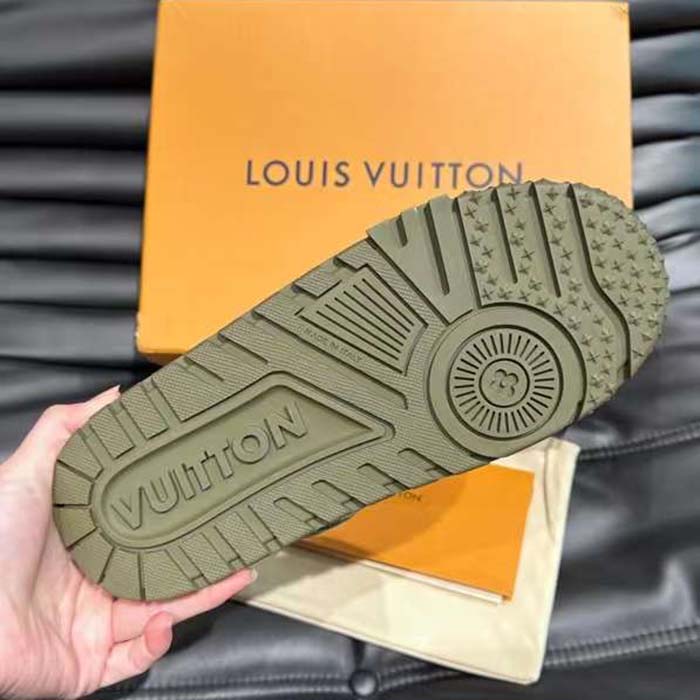 Louis Vuitton Unisex LV Trainer Maxi Sneaker Khaki Green Calf Leather 1ACNCZ