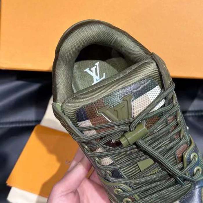 Louis Vuitton Unisex LV Trainer Maxi Sneaker Khaki Green Calf Leather 1ACNCZ