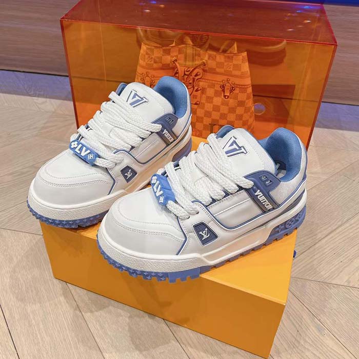 Louis Vuitton Unisex LV Trainer Maxi Sneaker Sky Blue Calf Leather 1ACRLE