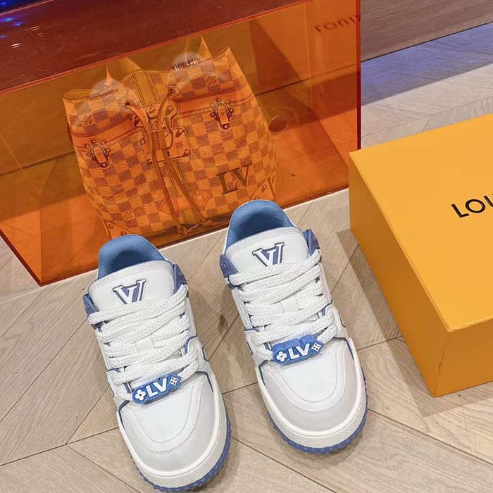 Louis Vuitton Unisex LV Trainer Maxi Sneaker Sky Blue Calf Leather 1ACRLE