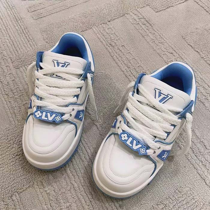 Louis Vuitton Unisex LV Trainer Maxi Sneaker Sky Blue Calf Leather 1ACRLE
