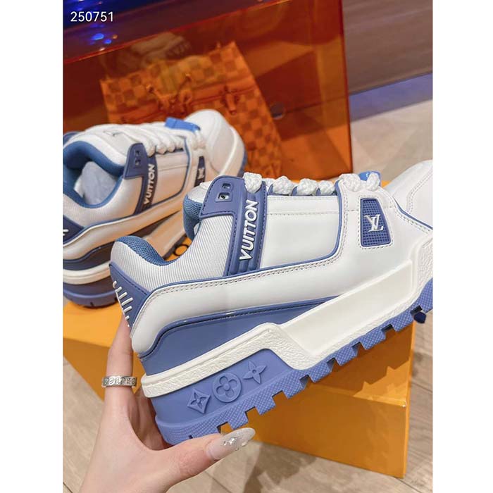 Louis Vuitton Unisex LV Trainer Maxi Sneaker Sky Blue Calf Leather 1ACRLE