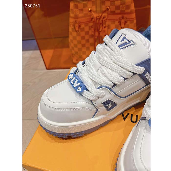 Louis Vuitton Unisex LV Trainer Maxi Sneaker Sky Blue Calf Leather 1ACRLE