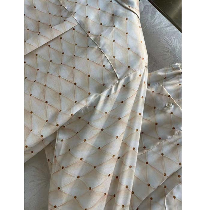 Louis Vuitton Women LV 3D Malletage Print Pajama Shirt Silk 1AFFYG