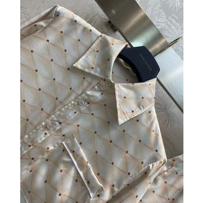 Louis Vuitton Women LV 3D Malletage Print Pajama Shirt Silk 1AFFYG
